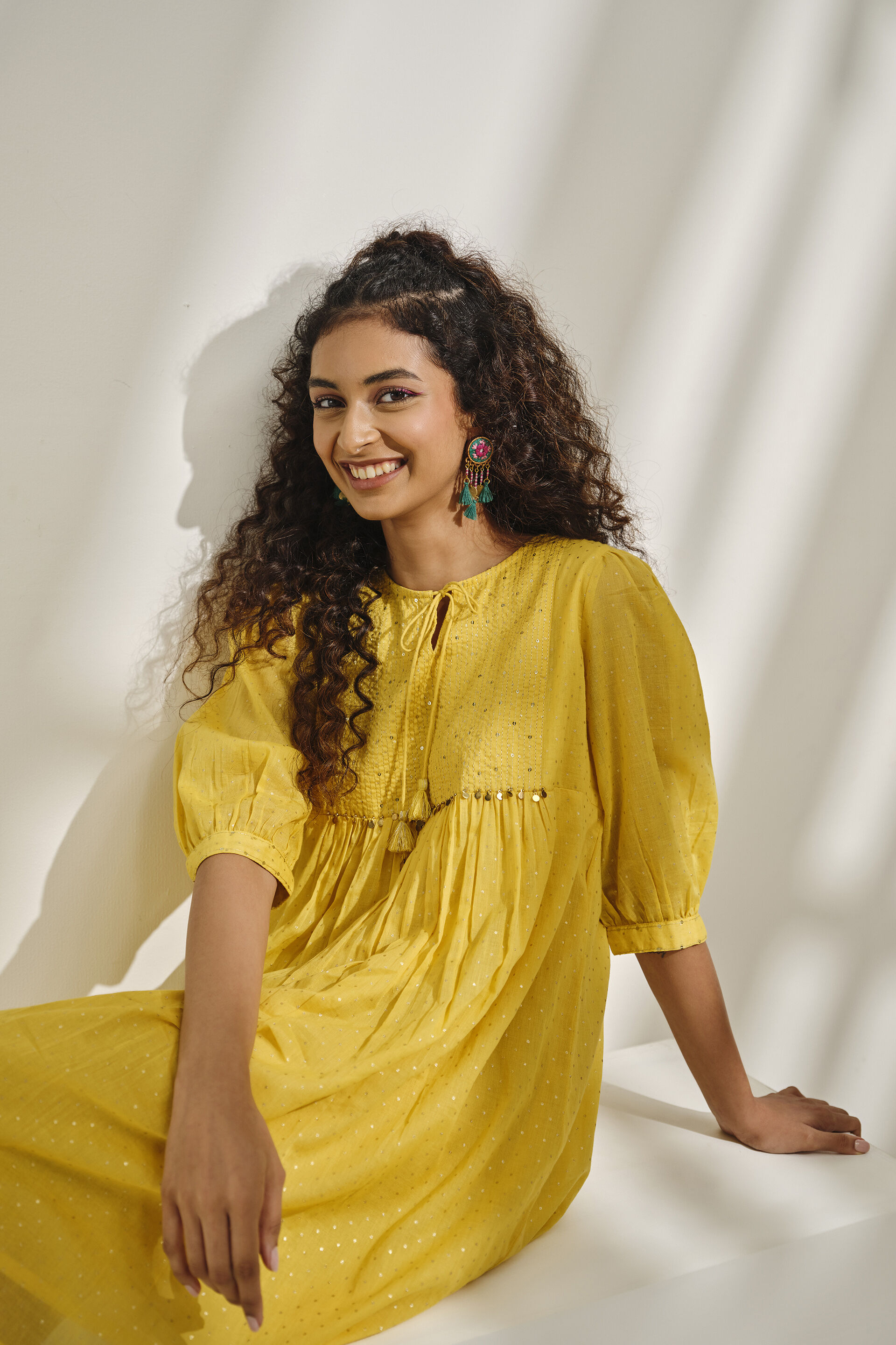 Sunehra Sky Dress, Yellow, image 5